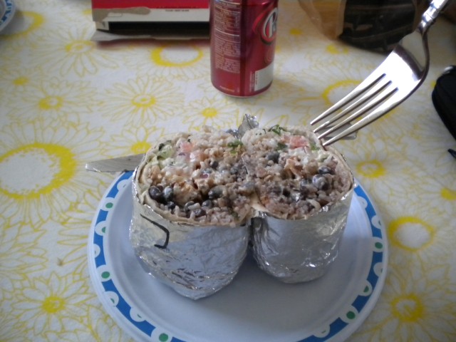 eat out of one side